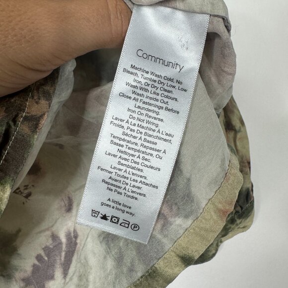 2/$30 Community Watercolor Floral Pleated Blouse with Keyhole XS #A0260 TRB2 - Picture 7 of 9